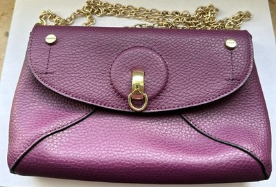 Danielle Nicole*Echt Leder-Tasche/Midi-Umhängetasche/Clutch/Schulter-Kette/Beere