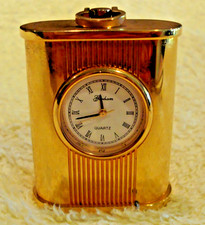 Gorham Miniture Collectable Quartz Clock Brass Japan Movement Hong Kong Case