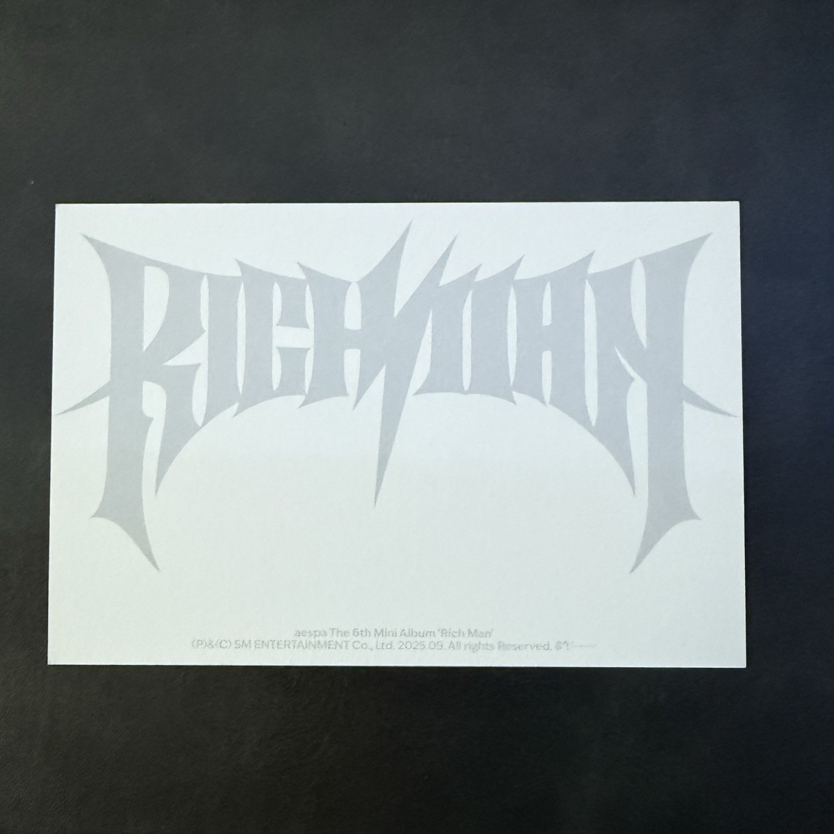 Aespa Rich Man Giselle Signed Autographed Post Card - SM 6th Mini