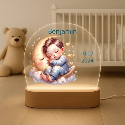 Personalisiertes LED Nachtlicht oder Geschwisterschildchen | Name | Geburtsdatum