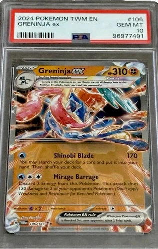 2024 Pokemon Greninja ex 106/167 Sv06: Twilight Masquerade Holo PSA 10