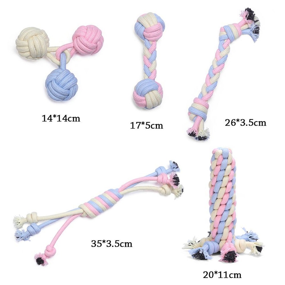 Rope Pet Supplies Rope Knot Puppy Cotton Chew Braided Dog Toys Dogs