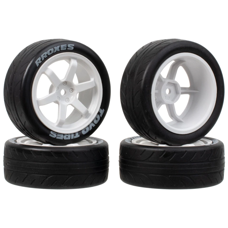 1/10 RC Drift Car Wheel Rims & Rubber Tire for Traxxas Tamiya TT-01 / TT-02 HPI - Image 2 of 4
