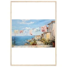 Laundry On A Line Matte Horizontal Posters Laundry Room Art Vintage Coastal Pain