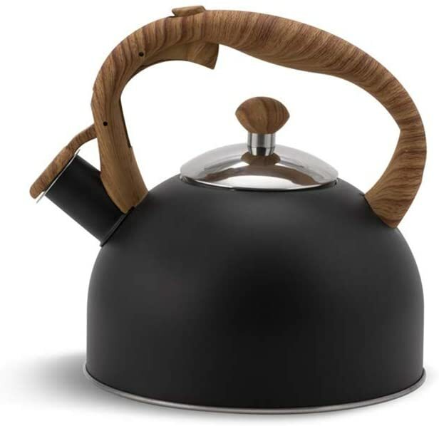ProCook Stovetop Induction Whistling Kettle 2l Open Black Handle for