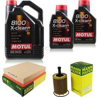 MANN-FILTER Inspektionspaket 7L Motul 8100 X-Clean+ 5W-30 FüR Vw Transporter Iv