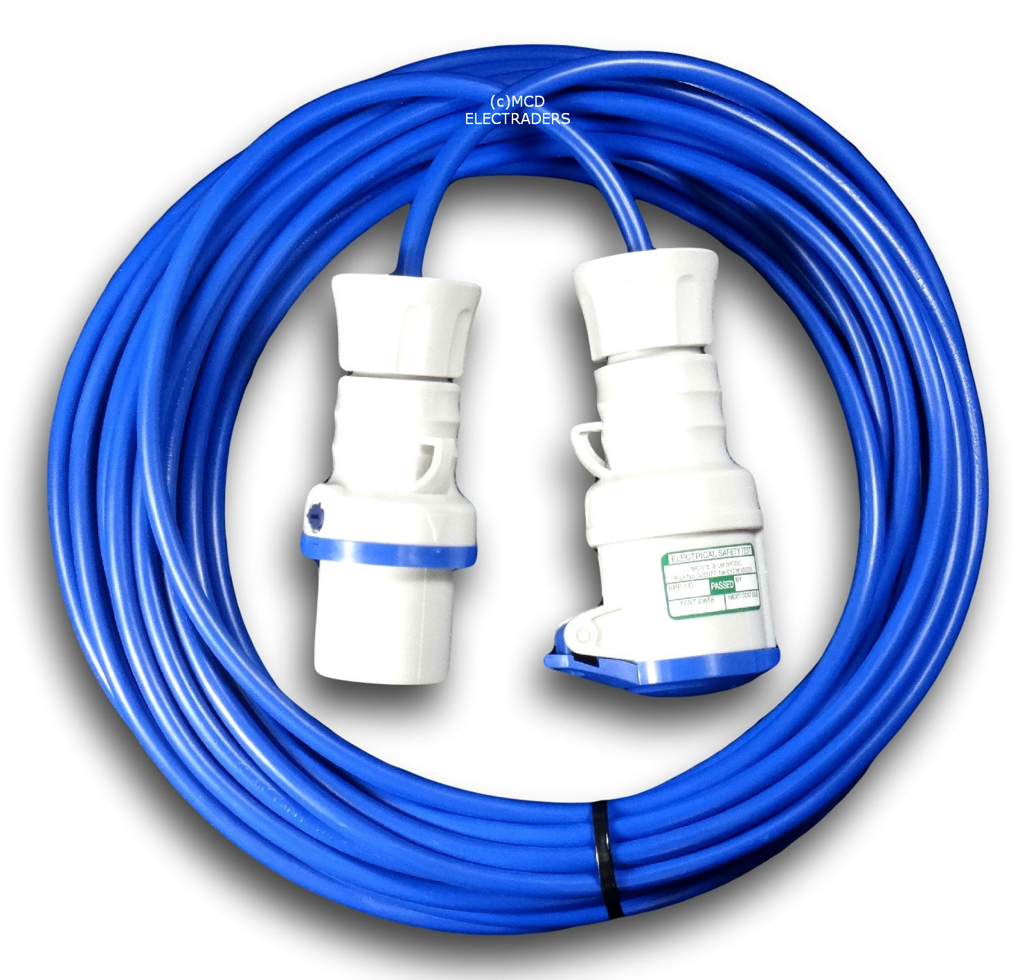 15 Metre Blue Caravan Hook Up /  Extension Cable 2.5mm 16A Blue Plug & Socket