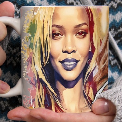 Rihanna Tasse / Geschenk. Kunst Malerei Design. Original Kunstwerk