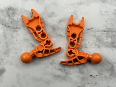 Lego Parts (2) Orange Bionicle Arm Av-Matoran with Ball Joint Socket ~ No 60896