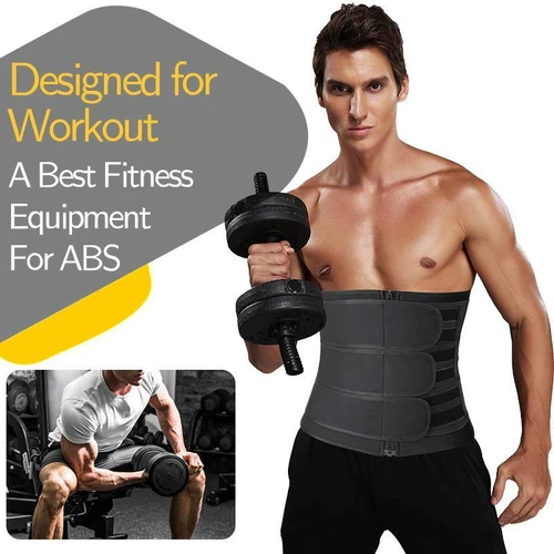 Corsés de entrenamiento de cintura para hombre de 3 correas entrenamiento Cincher adelgazante sauna moldeador corporal - Imagen 3 de 15