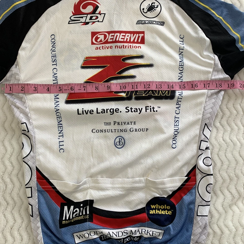 Camiseta deportiva manga Reglan Squadra Team Division talla grande ciclismo 3/4 cremallera EE. UU. Foto 4 de 4