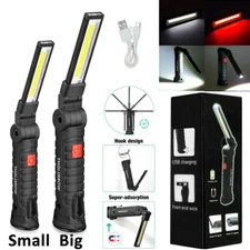 1-4 Pack Magnetic Base LED COB Work Light Rechargeable Mechanic Flashlight Lamp