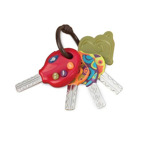 B. toys- LucKeys- Pretend Play Keys- 4 Textured Toy Keys for  Assorted Styles 