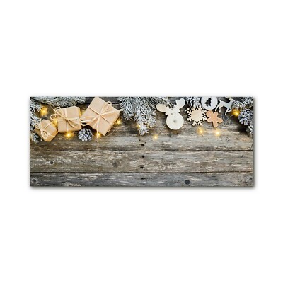 Tulup Glasbild 100x50 Cm - Wandkunst Aus Gehärtetem Sicherheitsglas Mit 3D Effekt, Motiv 'Berge & Kiefer' In Braun