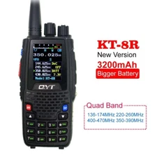 NEW QYT KT-8R with 3200mAh Battery Quad Band Radio 5W 144/430mhz UV Transceiver