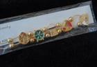 Vintage Charm Bracelet Sailboat Lighthouse Nautical Double Chain Costume Jewelry