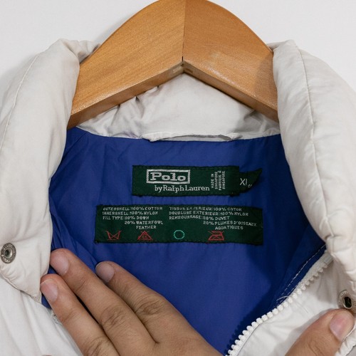 Vintage 90s Ralph Lauren Polo Unicrest Down Puffer Jacket Mens XL - Distressed - Picture 7 of 16