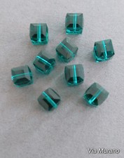 Swarovski 5601 6mm Cube Emerald Non AB. Swarovski cube beads. Pack of 9