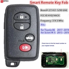 for Toyota 86 & Scion FR-S Remote Smart Key FOB HYQ14ACX Board# 271451-5290 GNE