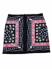 Talbots Sailor Nautical Sea Shell Rope Skirt Navy Pink Women's Size 12