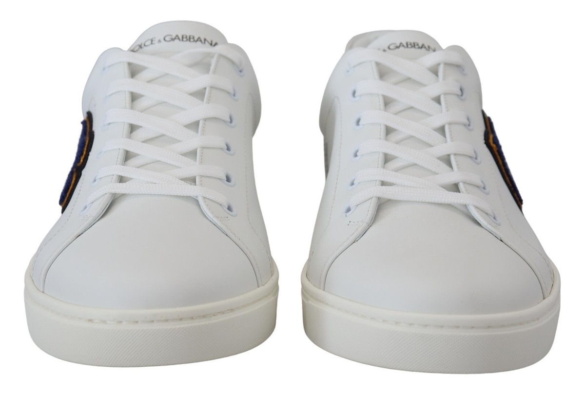 DOLCE & GABBANA Shoes Sneakers White Leather DG Logo Casual