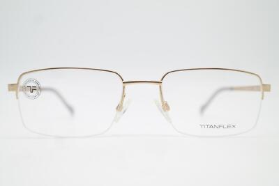 Brille TITANFLEX 820920 Gold Grau Halbrand Brillengestell eyeglasses Neu
