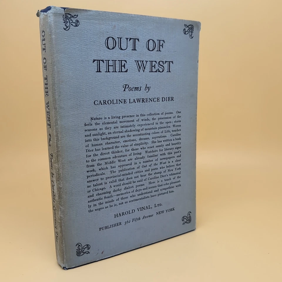 Out of the West - Caroline Lawrence Dier - Poetry 1st Ed. HCDJ *SIGNED PHOTO* - Image 2 of 4