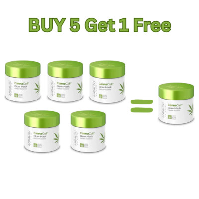 Andalou Naturals CannaCell Glow Mask, 1.7 oz (5 Pack+1 FREE)