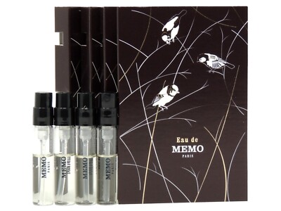 MEMO PARIS EAU DE MEMO EDP 2.0ml .06fl oz x 4 COLOGNE PERFUME SPRAY SAMPLES