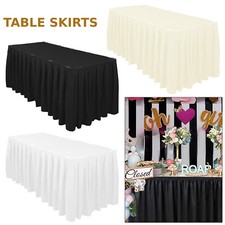 14ft 17ft 21ft Feet Long 30" Deep Polyester Cloth Tableskirt Party Table Skirts