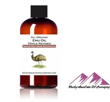 ORGANIC AUSTRALIAN EMU OIL TRIPLE REFINED 1 2 4 6 8 16 32 oz GLASS BOTTLE OPTION