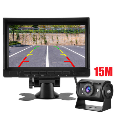 RÜCKFAHRSYSTEM AHD Kamera mit 15M Kabel + 7 Zoll 4 Pin Farbmonitor für RV LKW DE
