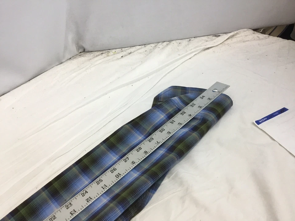 Camisa Tailor Byrd Puño Abatible L Azul Verde Algodón a Cuadros Usada Una Vez YGI R1-664 Foto 3 de 4