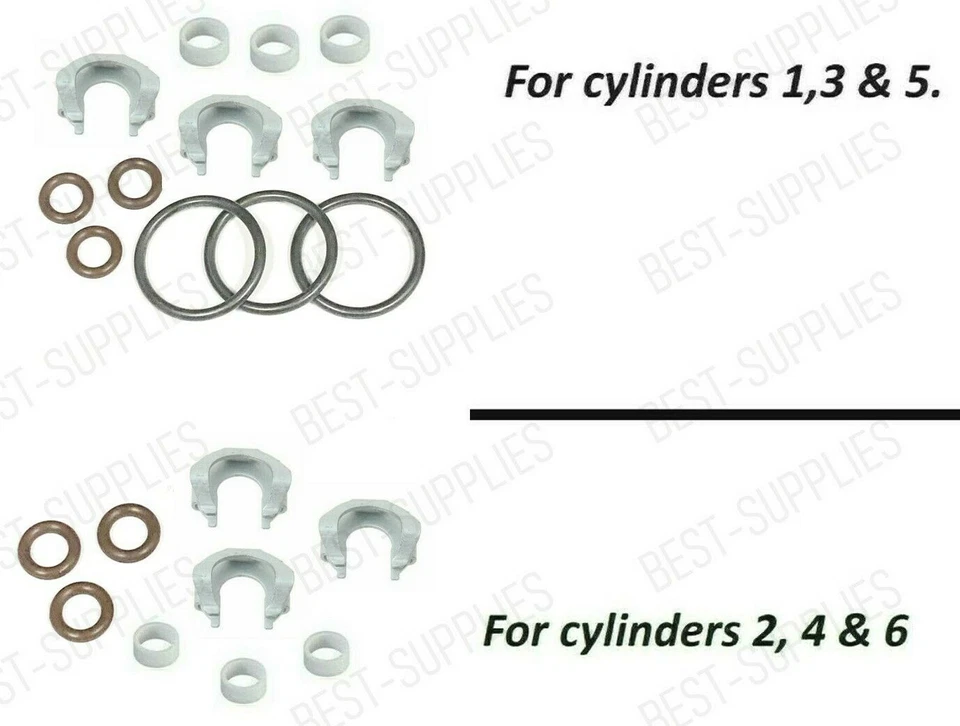 Kit de juntas de reparación de inyector de combustible superior e inferior para 07-10 Audi Q7 3,6 L V6 Foto 2 de 4