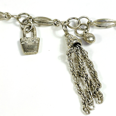 Brighton Chain Belt Silver Tone Fashion Shoe Purse Heart  display picture 2
