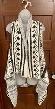 Drape Neck Open Front Vest Soft Cashmere Blend Cozy Chic Women s OS