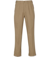 Men's Work Pants Pleated Khaki Industrial Uniform Elastic Waist REED Polyblend