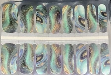 Color Nail Polish Strips, 16ct. Liquid peacock   Read Description Below