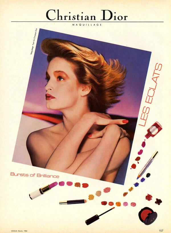 PUBLICITÉ MAGAZINE Dior Tyen Maquillage Bursts of Brilliance 1984 1 page