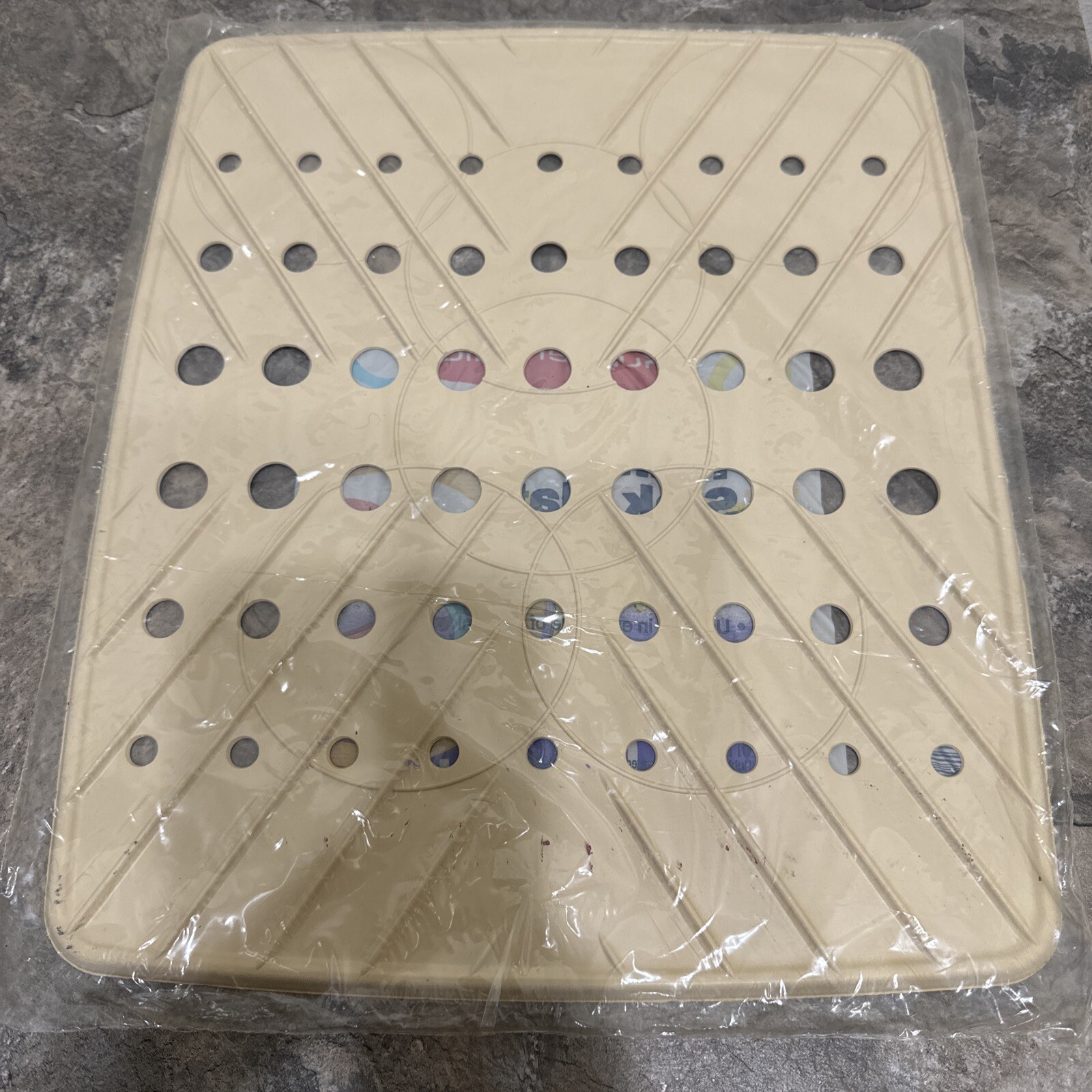 Rubbermaid Twin Sink Mat Almond 10.75” x 12.75” Vintage MADE IN USA No