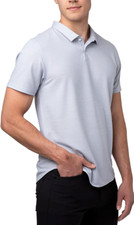 Western Rise Limitless Merino Performance Polo Shirt Gray 53 Wool Blend Sz L