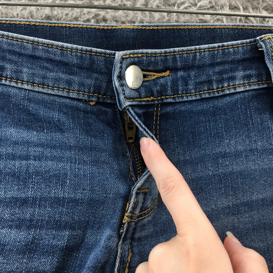 Pantalones de mezclilla ajustados al tobillo Liz Lange para mujer M (real 36x27) azul cremallera Foto 3 de 4