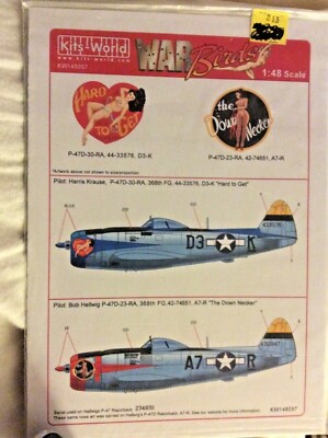 Kits World Decals KW148057 P-47D Hard To Get The Down Necker  NIP