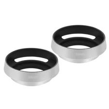 2 Pcs 39mm Lens Hood, Universal Metal Hollow Screw-in Vented Lens Hood, Silver