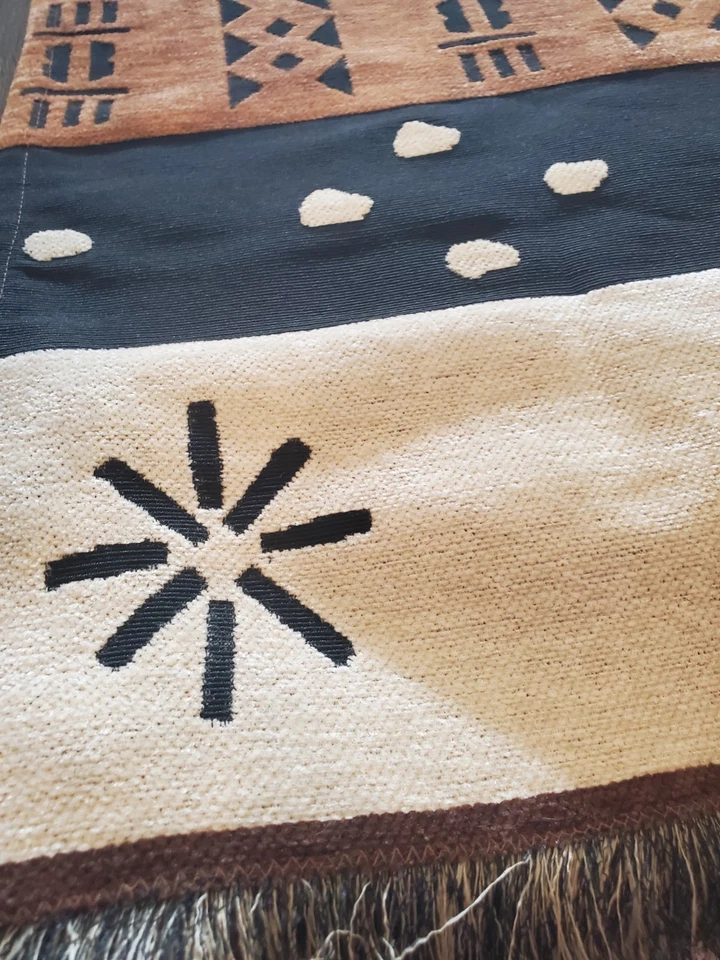 Vintage Aztec Mayan Style Table Runner Rustic Western Made S. Africa 8'th Avenue - Image 4 of 4