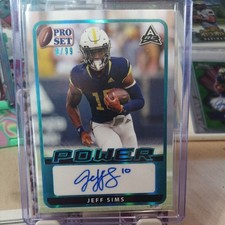 2021 Leaf Pro Set Power Autographs Platinum Jeff Sims ARC Rookie Auto 9/99