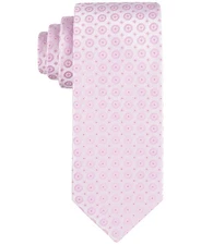 Calvin Klein Mens Regular fit Tie Necktie One Size Pink Medallion