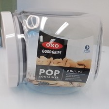 OXO POP Container Airtight Cookie Jar Clear Plastic 2 Qt 1.9 L