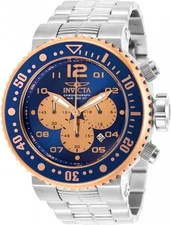 Invicta Grand Pro Diver 29816 Men's Rose Gold and Blue 52mm Chronograph Watch