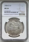 1904-O Morgan Silver Dollar - NGC MS64